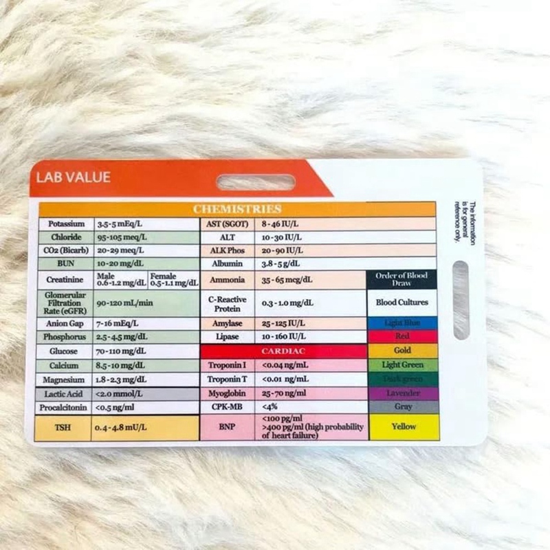 Lab Value and Order of Blood D - Medical Lab Values ulasan dan harga