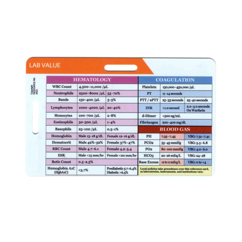 Lab Value and Order of Blood D - Medical Lab Values ulasan dan harga